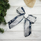 CT CRAFT LLC Glitter Wired Ribbon 1.5" x 10 Yards Silver for Christmas Home Decor Bow Gift Wrapping DIY Crafts Wreath