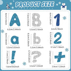 221 Pcs Classroom Bulletin Board Letters Colorful Alphabet Cutouts Number and Punctuation Symbol Combo Letter Cutouts for Wall Chalkboard Poster Board Decor(Blue Glitter Round)