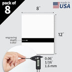 Trotec TroLase | 12"x20"x1/16", 4 Pcs | White/Black | 2 Ply | Modified Acrylic | Laser Engraving Double Color Plastic Sheet | Engraving Blanks for Laser, Saw, Guillotine | Made in USA