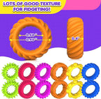 Fidget Toys Sensory Rings for Kids: Fidget Ring 18 Pack - Sensory Toys for Kids with Autism - Quiet Anxiety Fidgets Bulk for Classroom Prize - Stocking Stuffers