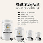 Chalky Chicks All-in-One Chalk Paint for Furniture or Cabinet - 4 Fl Oz - Matte Finish Aged Burlap White for Metal, Wood Furniture Paint - No Sanding All-in-One for Home Decor & Crafts, USA Made