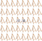 100 Pieces Mini Wood Easel Stands 5 Inch Small Wooden Canvas Easels Display Art Craft Tripod Painting Easels Tabletop Holder for Artist Crafts, Business Cards, Photos, Gift