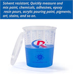 Paint Mixing Cup 40 Ounce, Accurate Measurements in Ratios and OZ. and ML, 36PCS Plastic Graduated Measuring Cups with 12PCS Lids for Paint, Resin, Epoxy, Acrylic, Pigments, Art