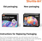 Shuttle Art Color Change Acrylic Paint, 20 Chameleon Colors Acrylic Paint, 60ml/2oz Bottles, Iridescent Colors for Artists, Beginners, Kids Painting & Crafting on Canvas, Rocks, Wood, Fabric, Ceramic