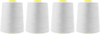 Mandala Crafts 4 Pack of Serger Threads Cones Spools - 20S/2 24000 Yards Polyester Silver Gray Threads for Sergers Machine and Overlock Quilting Sewing Machine