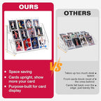 Trading Card Display Stand, Vertical Holder for Baseball Basketball Sports Graded Card Display Stand Tabletop for PSA BGS SGC Slabs, Snap-On Assembly(3 Tier, 1 Pack)