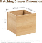 Wood Storage Organizer Drawer, 2 PCS 11x 11x 10Inch Wooden Bins Box for Home Books Clothes Toy Modular Open Cubby Storage System - Office Bookcase Closet Shelves,Natural Oak