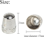J.CARP 4Pcs Sewing Thimble, Silver Color Sewing Thimble Finger Protector, Finger Shield Fingertip Thimble Sewing Quilting Craft, Accessories DIY Sewing Tools