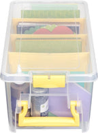 ArtBin 6925JY Semi Satchel with Yellow Accents Storage Container, Clear