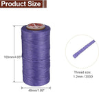 uxcell Flat Leather Sewing Waxed Thread, 140m / 153 Yards Polyester Wax String, 300D Wax Stitching Cord for Leather Crafts, Bookbinding, Bracelets Braided, Light Purple