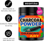 Charcoal Powder for Drawing - Fine Art Charcoal's for Sketching, Shading & Blending - Professional Charcoal Art Supplies for Artists (8 Ounces)