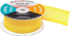 Mandala Crafts Yellow Burlap Ribbon 1.5 Inches Wide Jute Ribbons for Crafts - 20 Yds Roll Rustic Burlap Wrap Trim Ribbons for Wreaths Bows Wedding Party Decoration