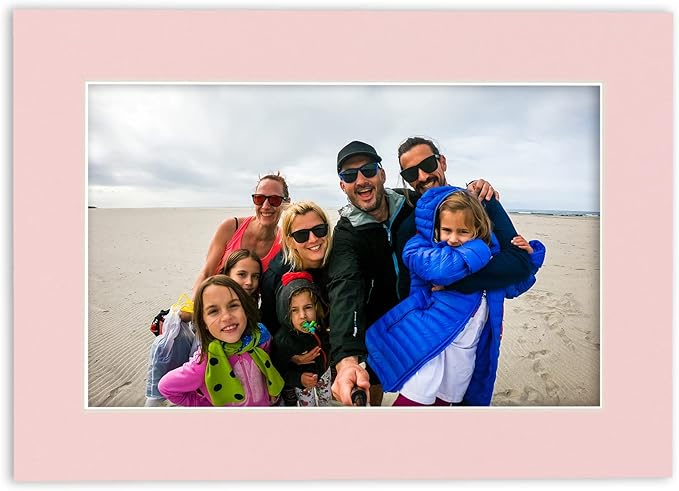 Poster Palooza 8x10 Mat Bevel Cut for 5.5x8.5 Photos - Acid Free Soft Pink Precut Matboard - for Pictures, Photos, Framing - 4-ply Thickness