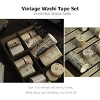 10 Rolls (Totally 98ft/30m) Vintage Washi Tape Set, Masking Tape Nostalgic Style Decor Sticker for DIY Craft Scrapbooking Bullet Journal Planner Gift Wrapping