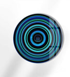 My Photostation.com 24''(60cm) Diameter Blue and Green Round Glass Wall Art Tempered Glass Printing Wall Decor Large Wall Art Wall Hangings