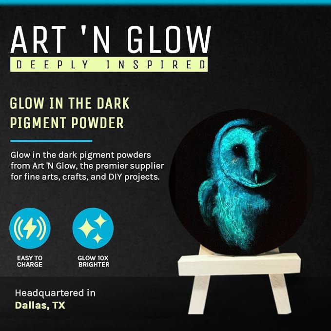 Glow in The Dark Pigment Powder - Neutral and Fluorescent Color for Art Painting, Fine Art, Nail Art Paint, and DIY Crafts - Long Lasting, 10+ Color Options - Neutral Dark Blue -(120 Grams/4 Ounces)