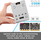 Thames & Kosmos Robotics Workshop with Micro:Bit STEM Experiment Kit, Creative, Educational Coding & Programming Curriculum for Home & School Use, Utilizes MakeCode App to Learn Python, Javascript