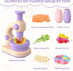 Fabric Flower Bouquets Toys, DIY Arts and Crafts Toys for Kids 4-8, Making Kit Build Own Bouquet, DIY Educational Activities Flower Making Kit Toys for Toddlers, Birthday Gifts for Girls