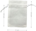 Palmhomee Pack of 25 Burlap Gift Bags with Drawstring Linen Jewelry Pouches Wedding Hessian Jute Bags for Birthday and Treat Pouches Party Wedding Favors Gift (4x5.6 Inch, White)