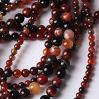 90PCS 4MM Red Persian Agate Natural Gemstone Round Stone Beads for Jewelry Making DIY Energy Stone Healing Power Bracelet 15"
