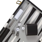 Get The Games Out Backgammon Set, Classic Board Game Case, 2 Players, Includes Strategy & Tip Guide, Perfect for Parties and Family Game Nights - Small, Black