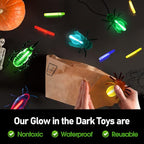 Glow Critters for Halloween Party Favor, Glow in The Dark Toys Set for Kids, School Classroom Game Rewards, Trick or Treating Goodie Supplies, Halloween Miniatures/Prizes,20 Critters 40 Glow Sticks