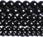 6MM Natural Black Agate Gemstone Beads Round Loose Stone Beads for Jewelry and Bracelets Making 120pcs 2 Strands 32"