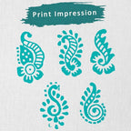 Hashcart Small Wooden Stamp Block - Printing Stamp Design Set | Block for Printing Saree Border | Dresses, Craft Card Making, Scrapbook, Clay Pottery | Set of 5