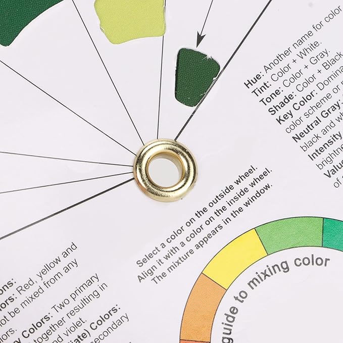 Pocket Color Wheel Chart, Double Sided Color Wheels for The Artists, 5.5 inch Color Analysis Draping Kit Showing Color Mixing Effects, Lightweight Paper Wheel for Artists (Small)