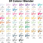 XSG Alcohol Markers,60 Colors Dual Tip Brush & Fine Tip Art Marker Set,for Blending & Shading,Ideal for Coloring Books & Professional Artwork,Includes Blender Pen & Portable Case,Ideal for All Ages