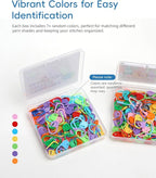 100PCS Crochet Stitch Markers by Flickzo – Locking Stitch Markers with Storage Case, Plastic Safety Pins for Knitting & Crochet, Colorful Yarn Accessories for Crochet Tools & Supplies