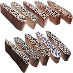 Clay Printing Stamps Urban Border Design Wood Blocks (Set of 10) Htag2157