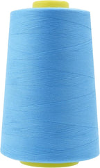 Mandala Crafts 4 Pack of Serger Threads Cones Spools - 40S/2 24000 Yards Polyester Sky Blue Threads for Sergers Machine and Overlock Quilting Sewing Machine