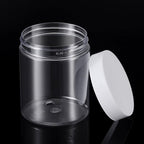 SATINIOR 12 Pack 10 oz Plastic Container Jars with Lids Round Clear Travel Cosmetic Container Jars for Toiletries, Lotion, Cream, Ointments, Makeup, Rhinestone, Samples, Kitchen Storage(White)