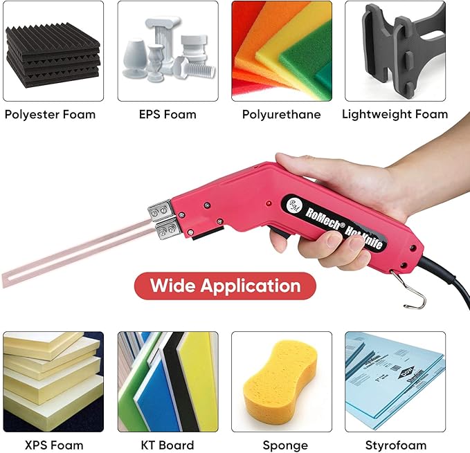 ROMECH Foam Cutter Pro Electric Hot Knife, 200W Styrofoam Cutting Tool Kit- with Heavy-duty Case Blades & Accessories RM-005 (200W)