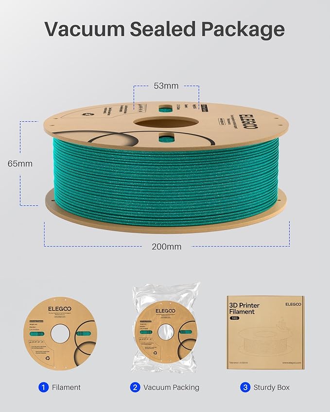 ELEGOO PLA Filament 1.75mm Sparkle Red 1KG, Glitter Twinkling 3D Printer Filament Dimensional Accuracy +/- 0.02mm, 1kg Spool(2.2lbs) Fits for Most FDM 3D Printers