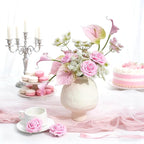 Artificial Flowers Foam Fake Roses 25pcs Pink Roses with Stems for Home Decor DIY Wedding Bouquets Party Bridal Shower Centerpieces Faux Flower Arrangements Tables Decorations