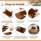 4 Set Wooden CD Storage Box Holder Shelf Cassette Tape Display Racks with Carrying Handles, Organizer Shelf for Movie Cases, DVDs, Each Set Can Store up to 36 Pcs CDs (Brown)