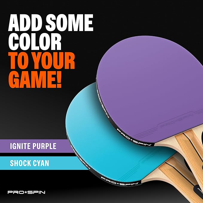 PRO SPIN Ping Pong Paddles - High-Performance Set with Premium Table Tennis Rackets, 3-Star Ping Pong Balls, Compact Storage Case | Professional Quality Ping Pong Paddle Set | Indoor & Outdoor Games