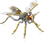 3D Puzzles for Adults, Metal Model Kit Wasp Mechanical Puzzle for Adults/Teens, DIY Creative Craft Gifts Kits Difficult Assembled 3D Puzzle for Family Time, Home Decor (Gold)