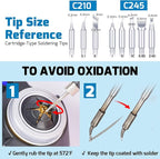 WEP 982-V Micro Soldering kit with 5 C245 Soldering Iron Tips, Temperature Control, Sleep Mode, Auto Shutdown and LCD Display