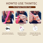 5 PCS Thimble Tape for Hand Sewing, Adjustable Sewing Thimble Finger Protector Tape, Comes with 1 Small Pair of Scissors, Suitable for Tailors and Home DIY Enthusiasts - Multicolor