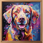 Leczany Cross Stitch Stamped Kit for Adults or Kids - Colorful Dog | DIY Embroidery Starter Patterns Craft Kit Needlepoint for Beginner | 11CT, 3 Strands | 14.2x14.6 inches