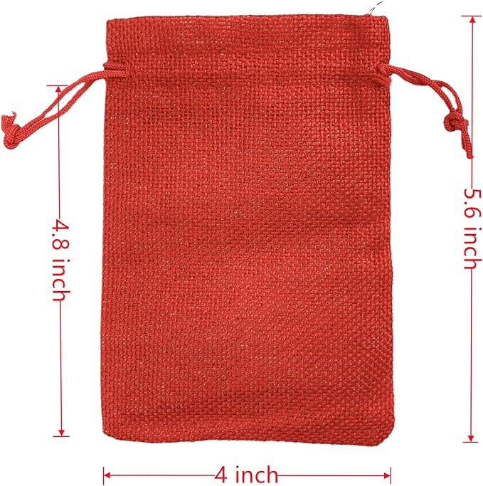 Palmhomee Pack of 25 Burlap Gift Bags with Drawstring Linen Jewelry Pouches Wedding Hessian Jute Bags for Birthday Jewelry and Treat Pouches Party Wedding Favors Gift Art and DIY Craft (4x5.6 Inch,
