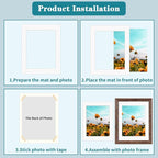 ZBEIVAN 12 Packs White and Black Colors 11x14 Picture Frame Mats for 8.5x11 Photos, Artworks and Prints, White Core Bevel Cut Frame Mattes