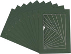 6x8 Mat for 8x10 Frame - Precut Mat Board Acid-Free Hunter Green 6x8 Photo Matte Made to Fit a 8x10 Picture Frame, Premium Matboard for Family Photos, Show Kits, Art, Picture Framing, Pack of 10 Mats