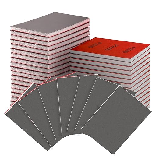 30-Pcs 3x4 Inch 2500 Grit Sanding Sponge Set, Soft Foam Hand Sanding Blocks, Ultra-Fine Wet/Dry Sandpaper for Wood, Metal, Drywall, Furniture Polishing