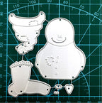 Metal Cutting Dies DIY Merry Christams Embossing Stencil Template Scrapbooking Card Making Mold Photo Album Arts Crafts Tools(6 Pcs Snowman-9.4x6.2cm)