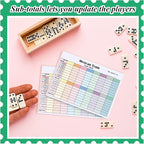 1 Pack 60 Sheets Mexican Train Score Pads Colorful Chicken Foot Dominoes Game Scorepad Adult Mexican Train Score Sheet Scoreboard Paper Record Clearly for Family Game (6.7 x 5 Inches)