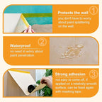 Pre-Taped Masking Paper for Painting, 2 Pack 18 inch x 66 Ft Masking Paper Roll and 1 inch x 66 Ft Masking Tape, Tape and Drape Paint Adhesive Papers for Covering Skirting, Frames, Cars and Auto Body